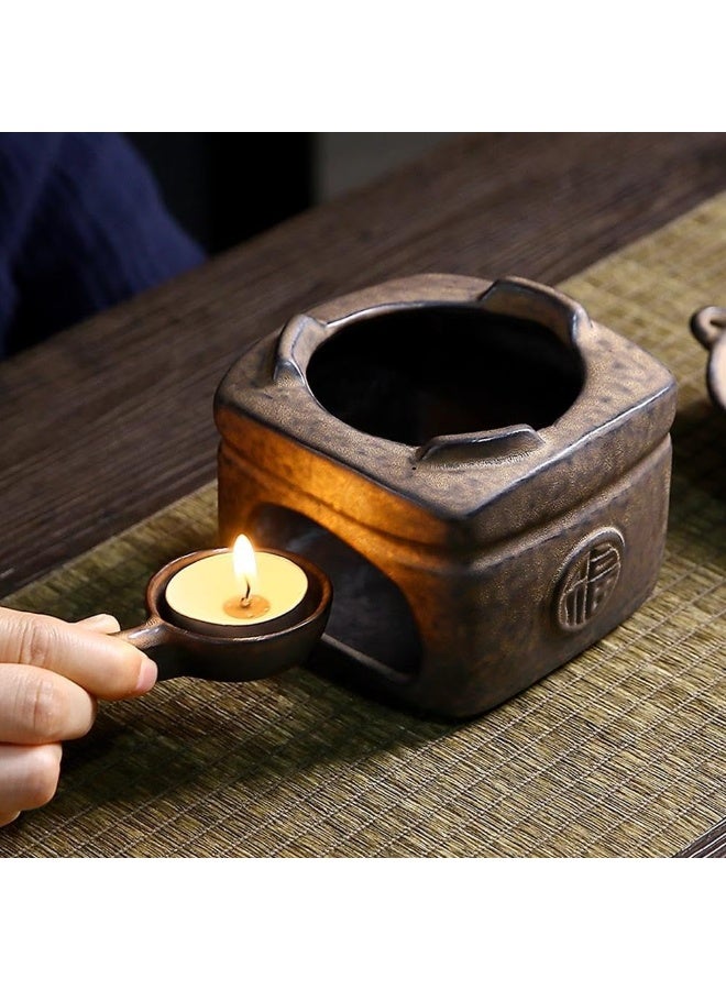 Bukela Ceramic Aromatherapy Burner,Ceramic Tea Stove Warmer Set,Cedar and Zen Incense Burner for Home Office,Tea Light Candle Holders Teapot Warmer for Meditation,Relaxation,Sleeping - Image 5